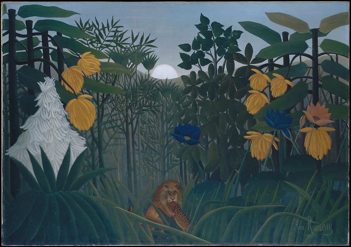 The Repast of the Lion, Henri Rousseau (le Douanier) (French, Laval 1844–1910 Paris), Oil on canvas 