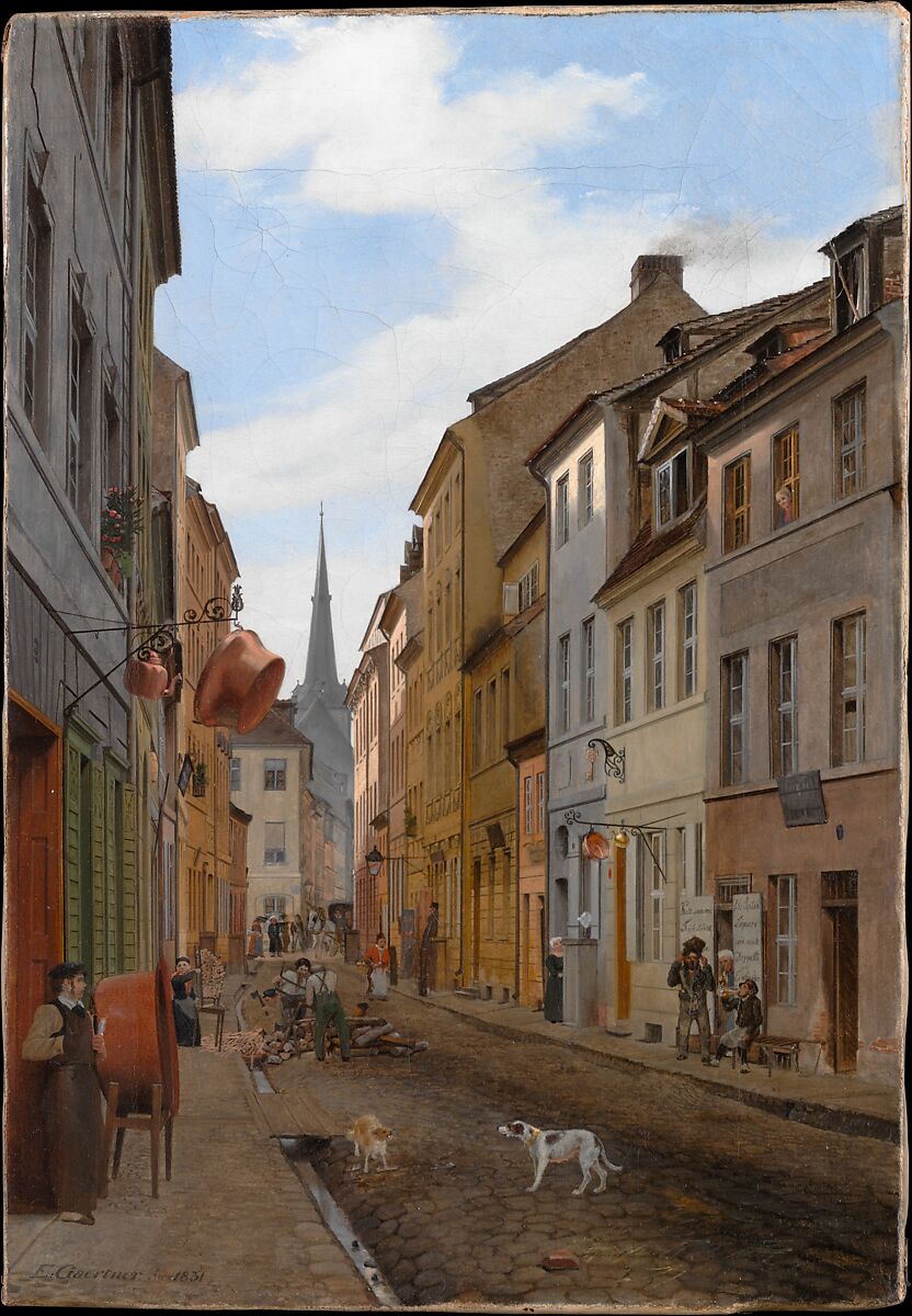 Parochialstrasse in Berlin, Eduard Gaertner (German, Berlin 1801–1877 Zechlin), Oil on canvas 