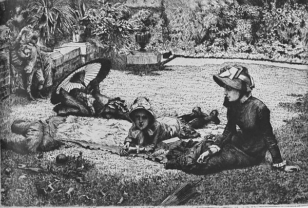 In Full Sunlight (En plein soleil), James Tissot (French, Nantes 1836–1902 Chenecey-Buillon), Oil on wood