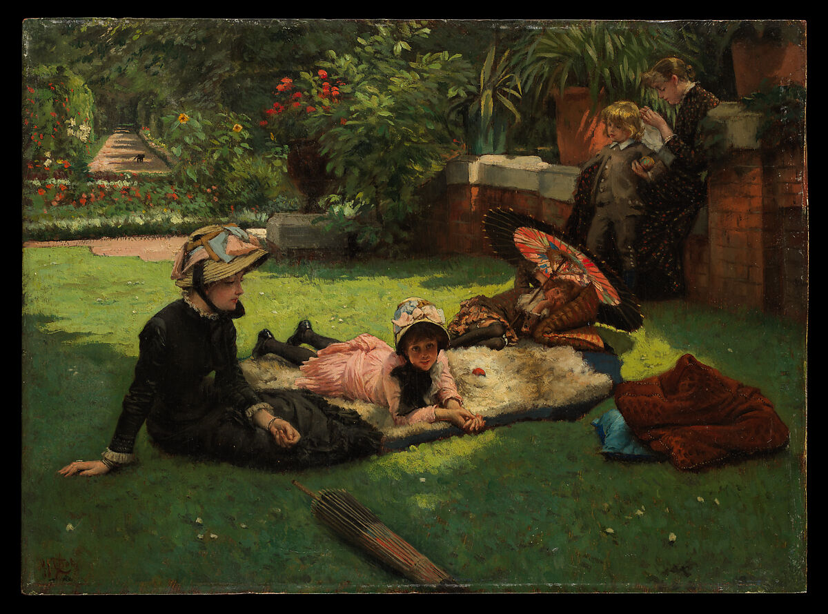 In Full Sunlight (En plein soleil), James Tissot (French, Nantes 1836–1902 Chenecey-Buillon), Oil on wood 