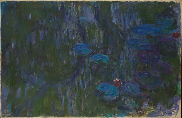 Water Lilies, Reflections of Weeping Willows, Claude Monet (French, Paris 1840–1926 Giverny), Oil on canvas 