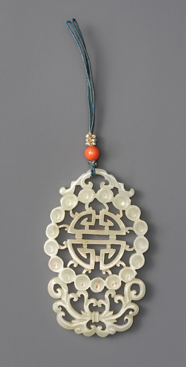 Pendant, Jade (nephrite), China