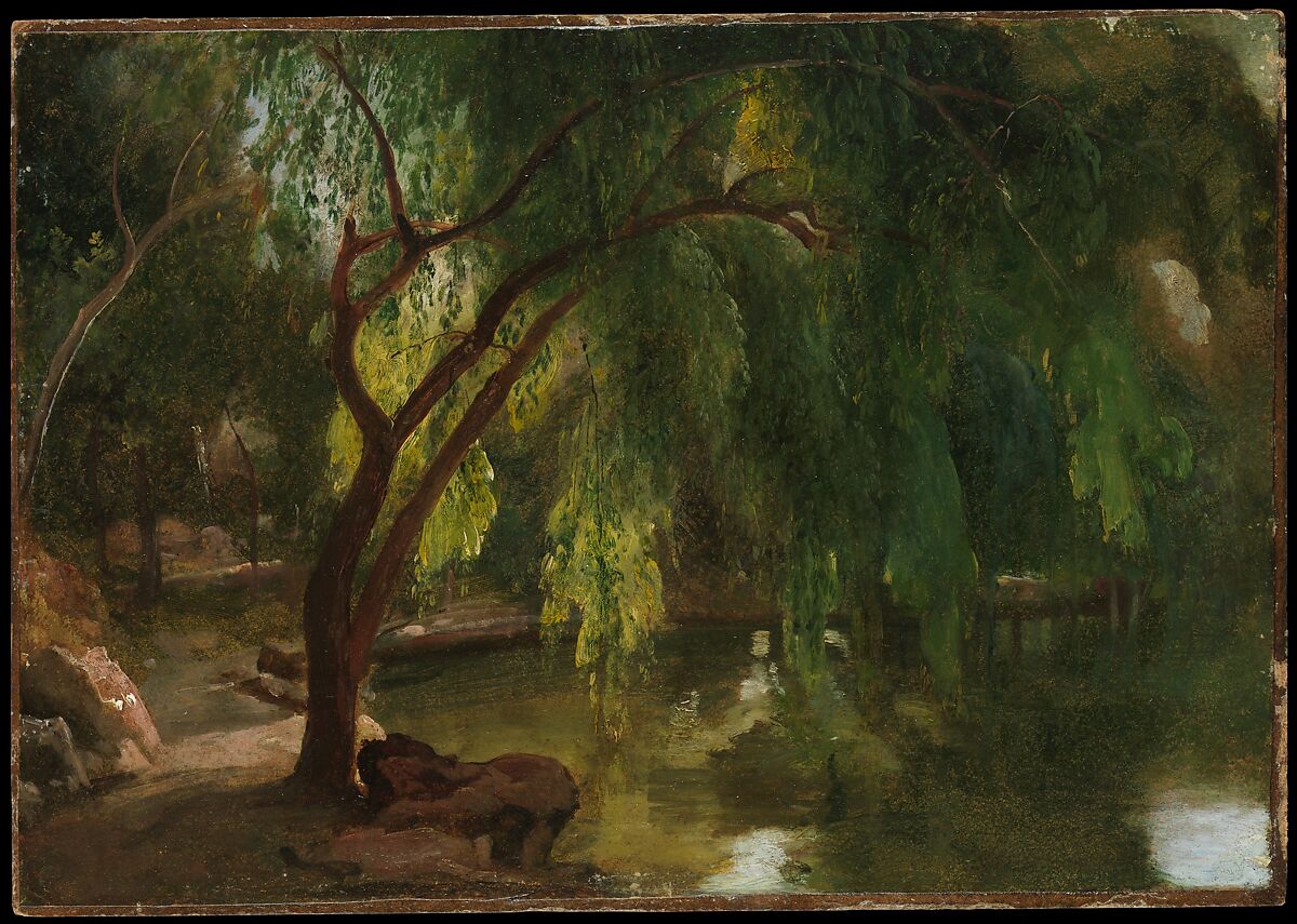 View in the Tiergarten, Berlin, Karl Blechen (German, Cottbus 1798–1840 Berlin), Oil on paper 