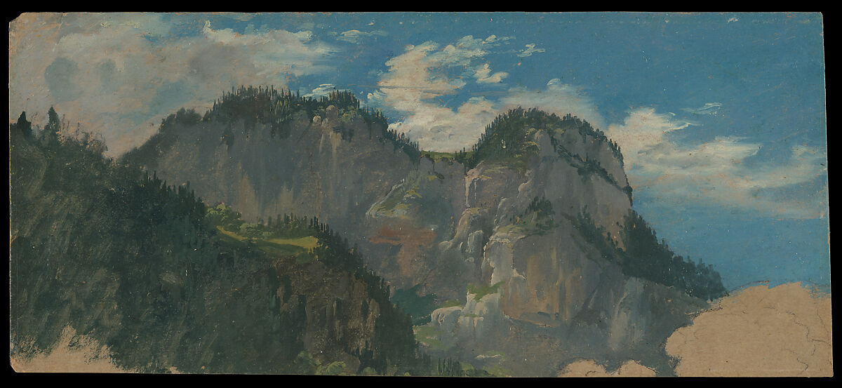 View in the Dolomites, Gilles-François-Joseph Closson (Belgian, Liège 1796–1853 Liège), Oil and graphite on paper 