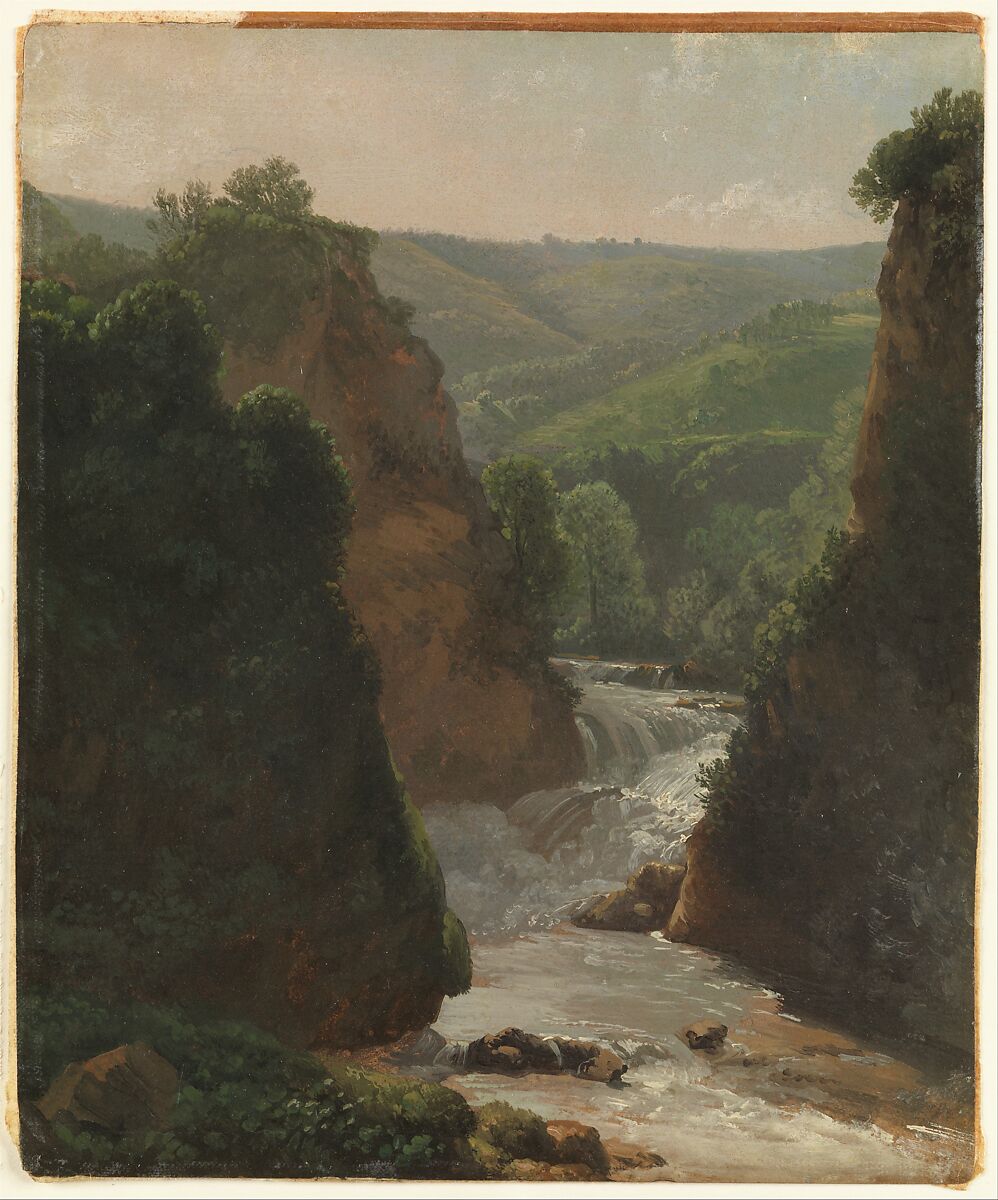 Aniene River at Tivoli, Simon Denis (Flemish, Antwerp 1755–1813 Naples), Oil on paper 