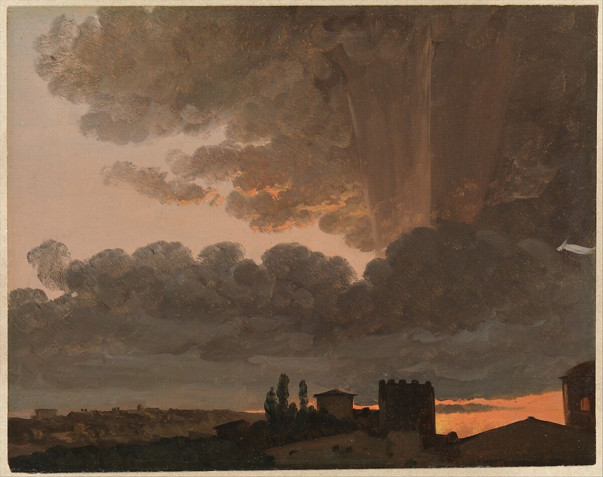 Sunset, Rome, Simon Denis (Flemish, Antwerp 1755–1813 Naples), Oil on paper 