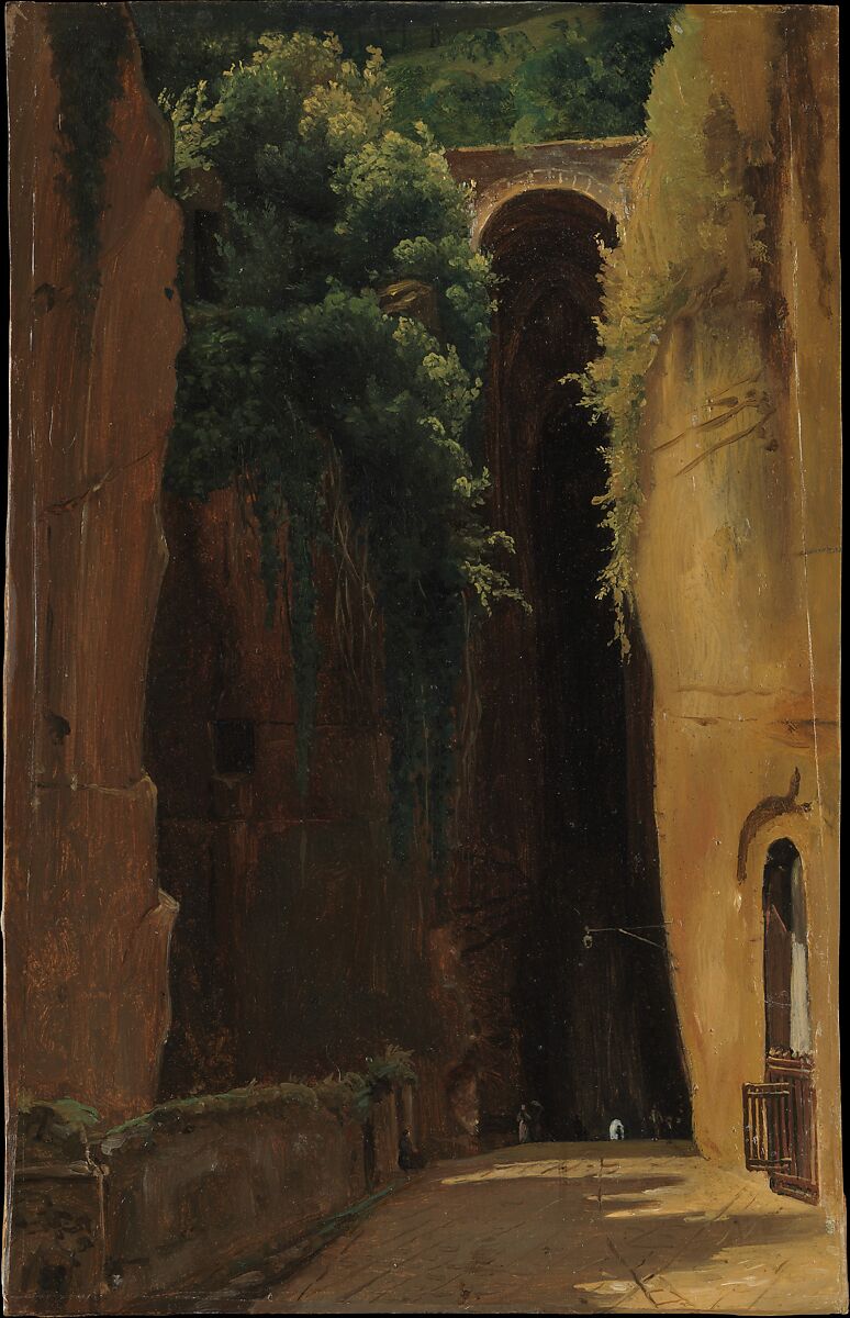 The Grotto of Posillipo, Naples, Gustaf Söderberg (Swedish, Norrköping 1799–1875 Stockholm), Oil on paper, laid down on Masonite 