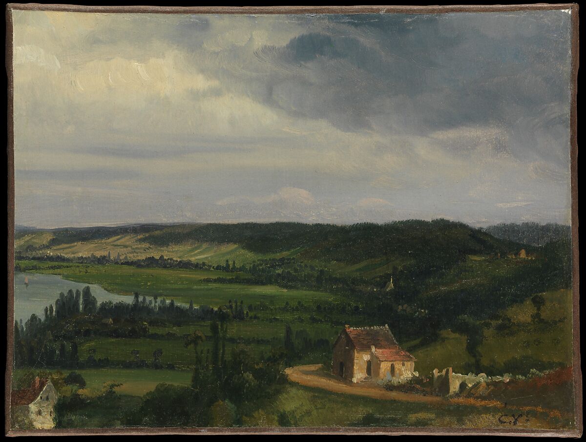 Landscape, Carle (Antoine Charles Horace) Vernet (French, Bordeaux 1758–1836 Paris), Oil on paper, laid down on canvas 