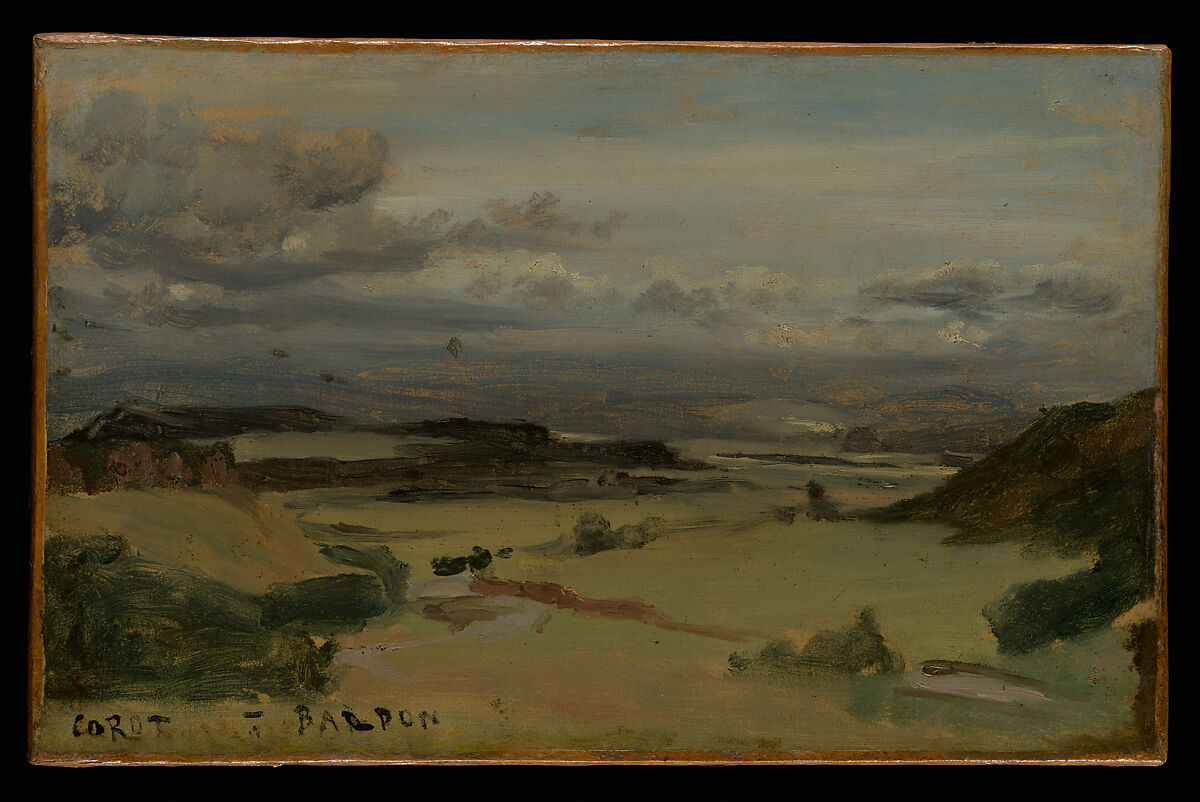 Landscape at Civita Castellana, Camille Corot (French, Paris 1796–1875 Paris), Oil on paper, laid down on canvas 