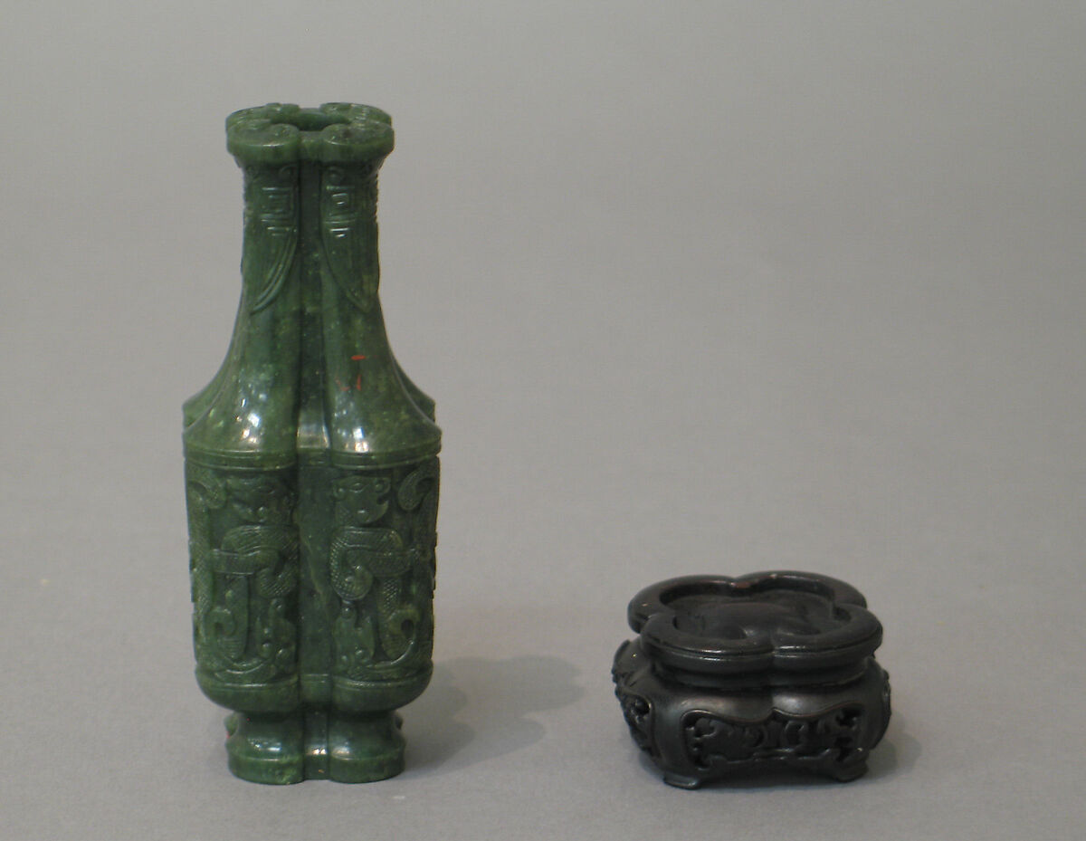 Vase with archaic motifs, Jade (nephrite), China
