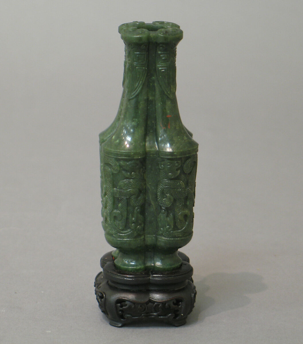 Vase with archaic motifs, Jade (nephrite), China 