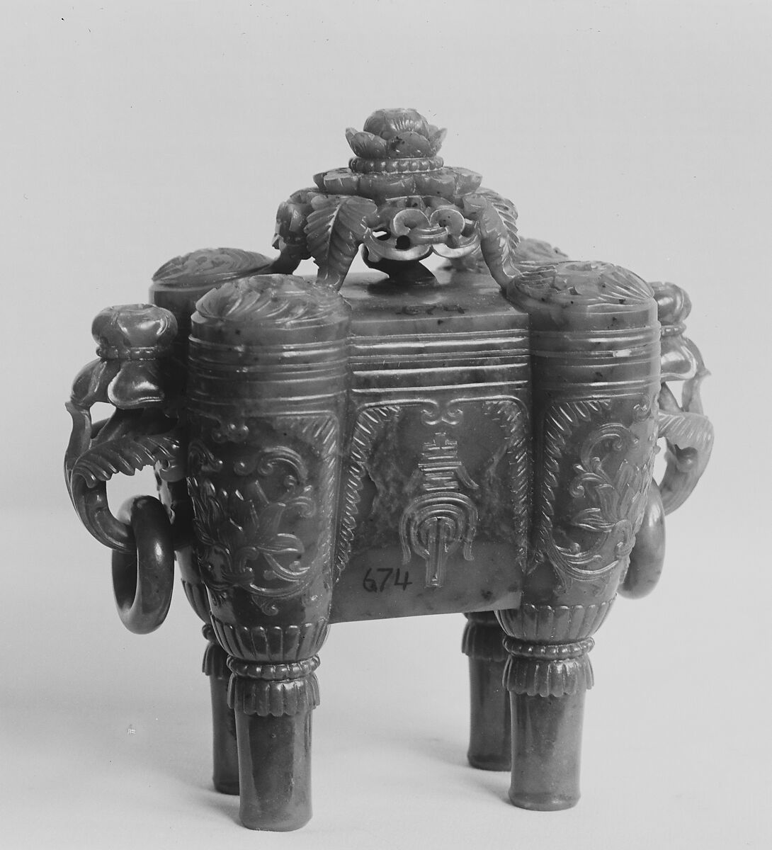 Incense burner with cover, Nephrite, China