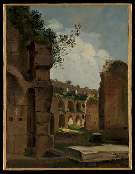 View in the Colosseum, Unknown Painter (no date), Oil on paper 