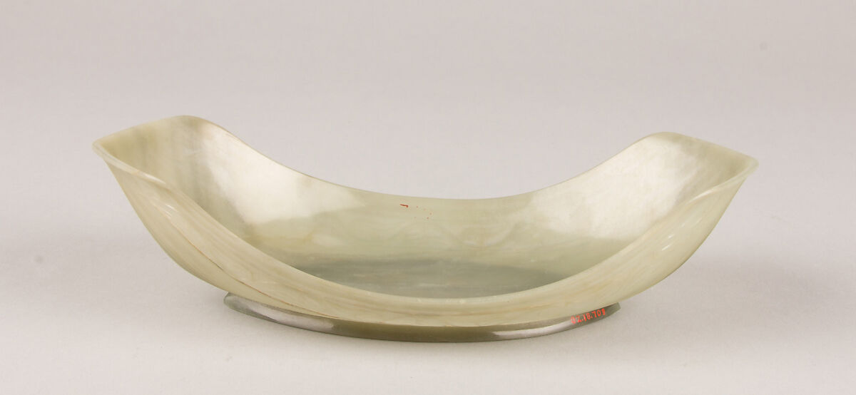 Stand for Wine Cup, Nephrite, very light sage green, China 