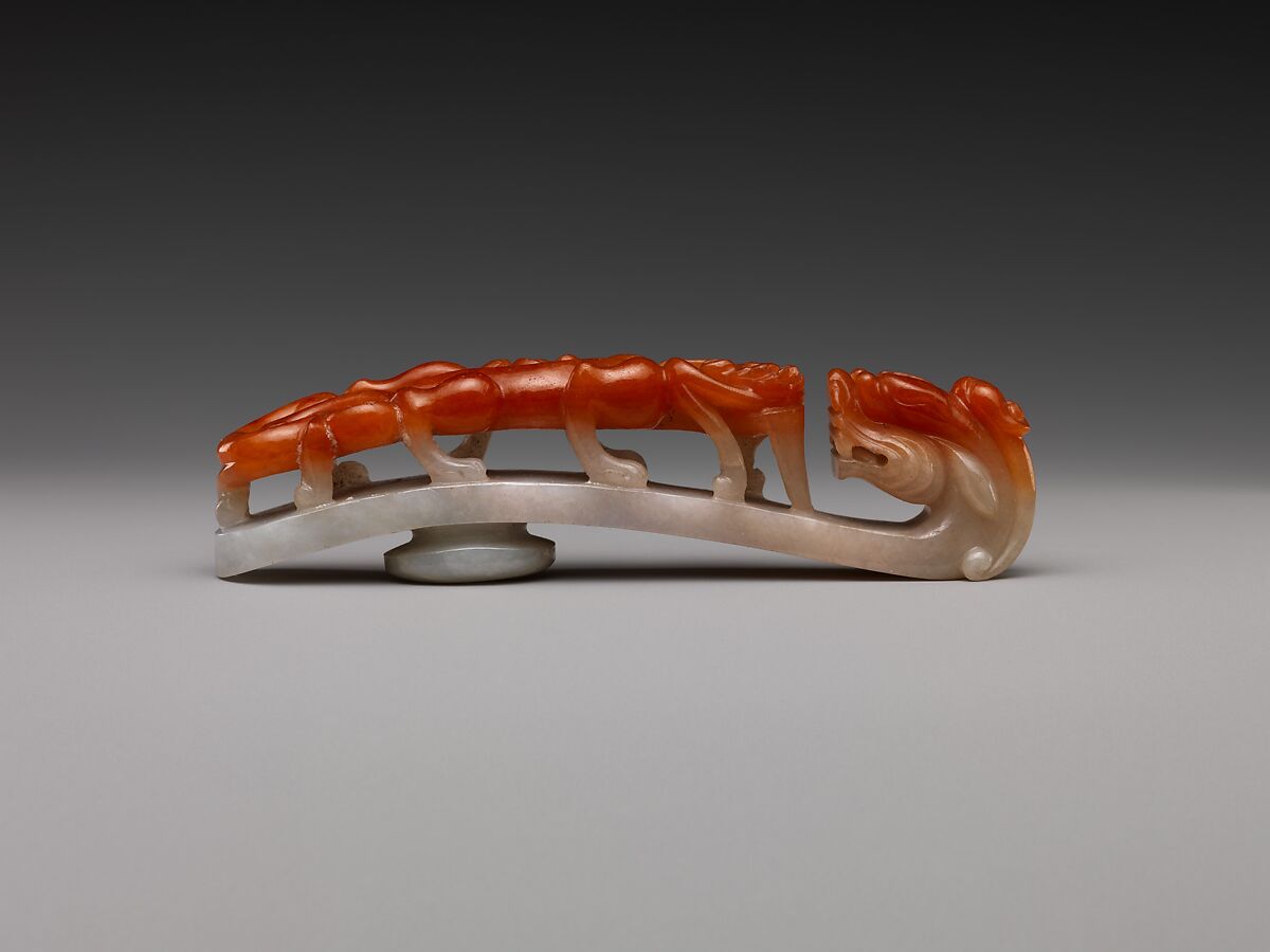Belt hook with dragons, Jade (jadeite), China