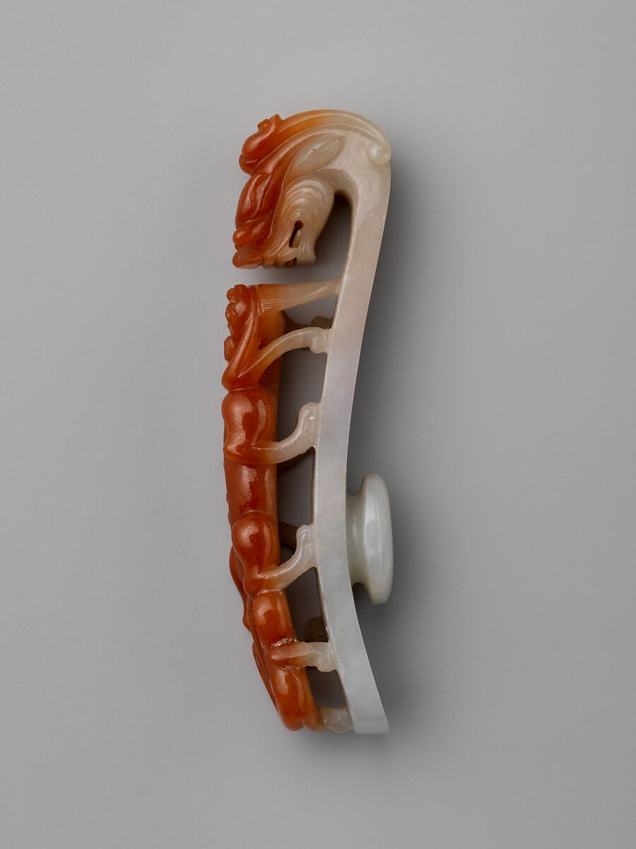 Belt hook with dragons, Jade (jadeite), China