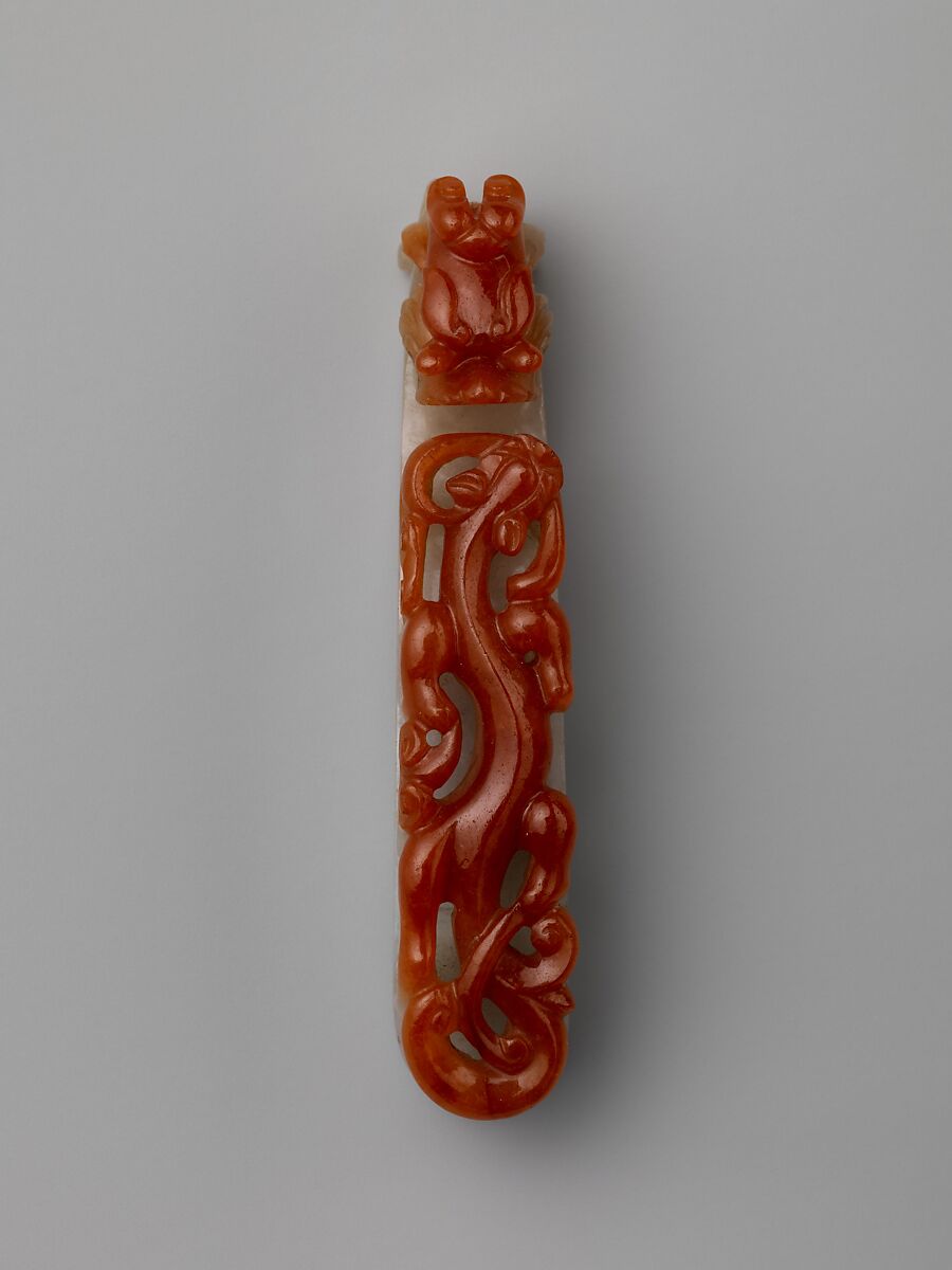 Belt hook with dragons, Jade (jadeite), China 