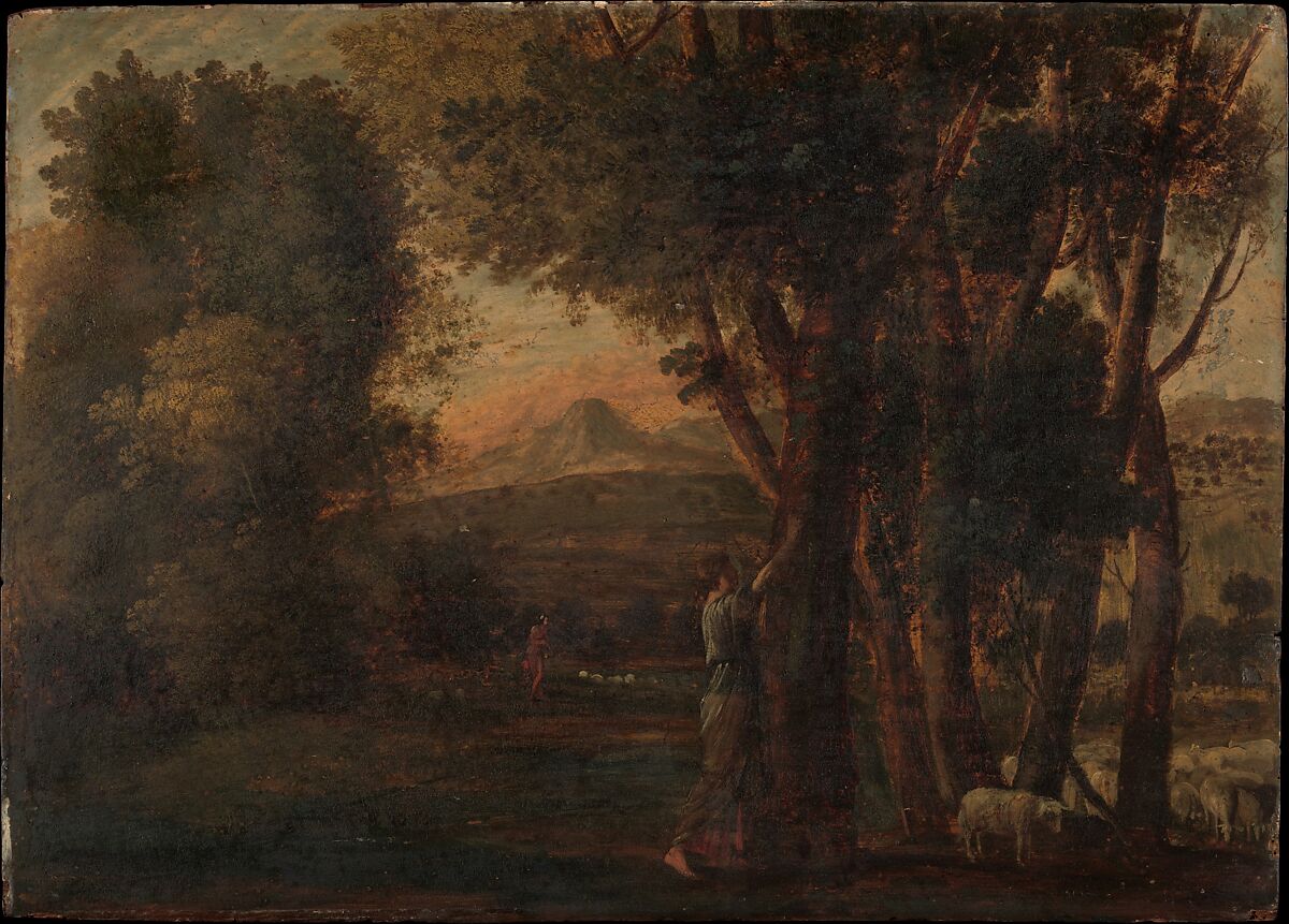 Landscape with Erminia, Agostino Tassi (Italian, Ponzano Romano ca. 1580–1644 Rome), Oil on wood 
