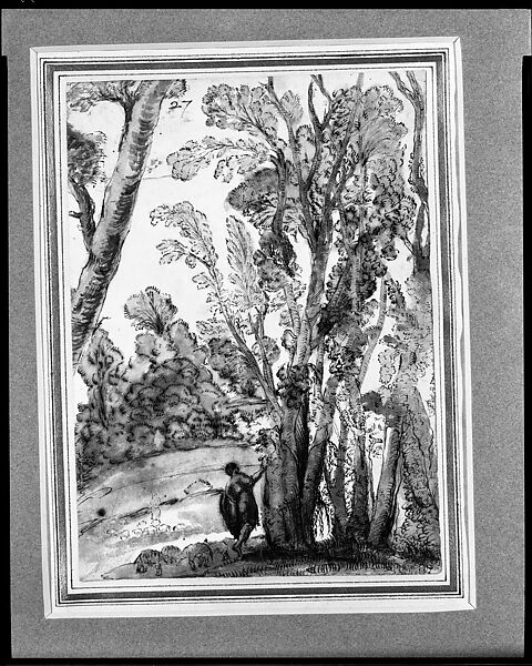 Landscape with Erminia, Agostino Tassi (Italian, Ponzano Romano ca. 1580–1644 Rome), Oil on wood