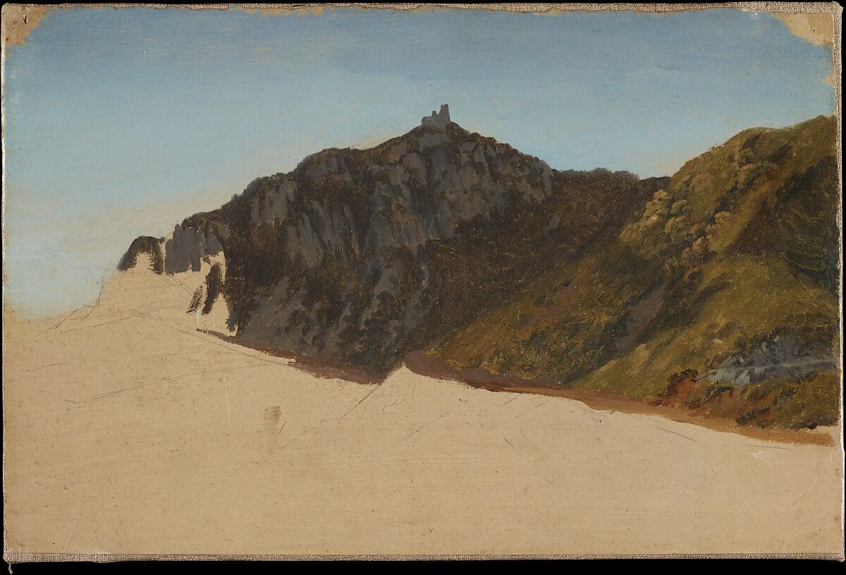 Mountain Landscape, Gilles-François-Joseph Closson (Belgian, Liège 1796–1853 Liège), Oil and graphite on paper, laid down on canvas 