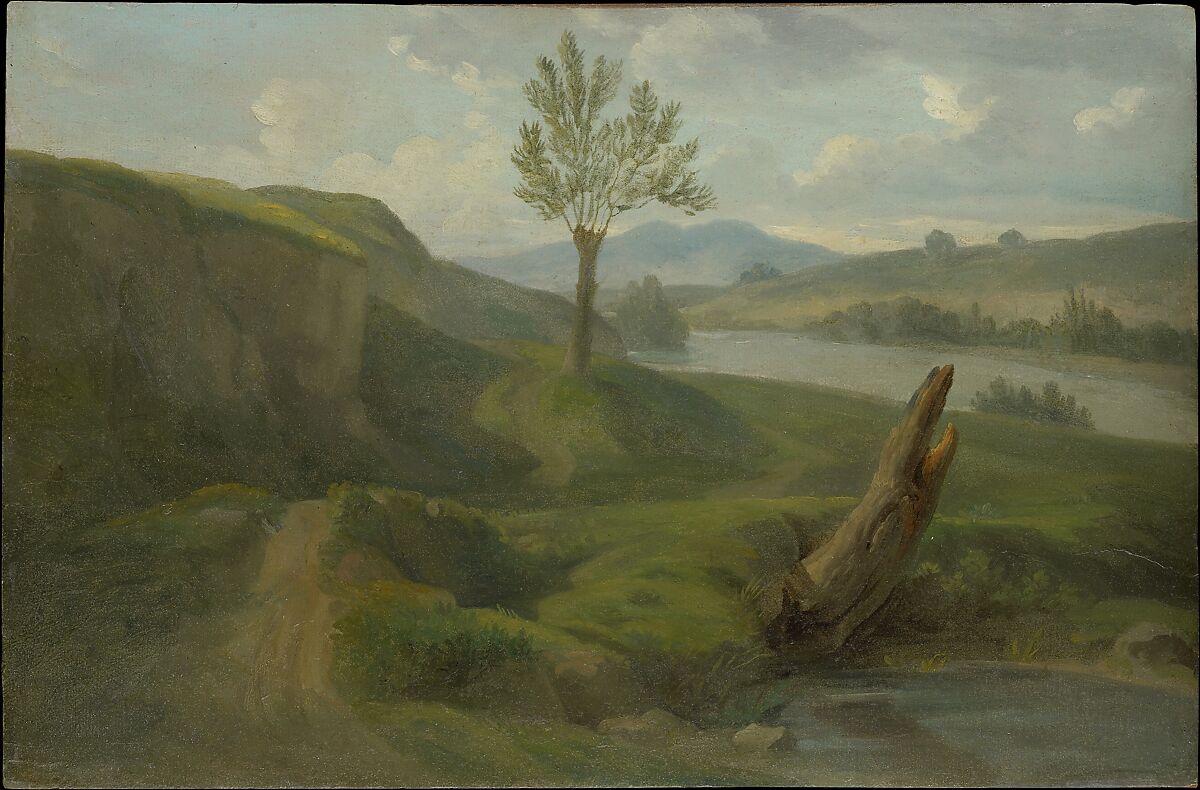 River Landscape, Alexandre François Desportes (French, Champigneulle 1661–1743 Paris), Oil on paper, laid down on wood 