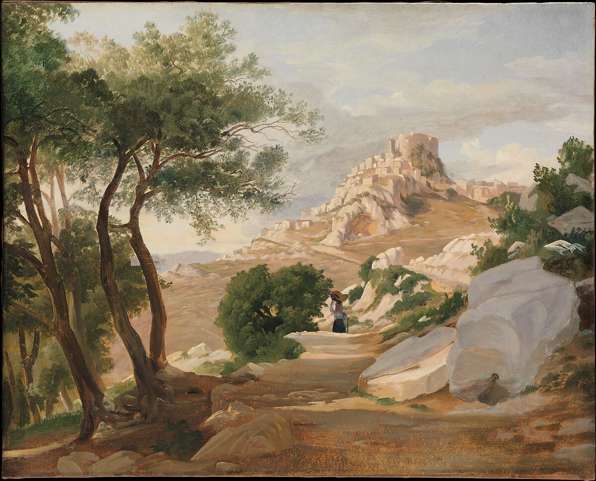 Cervara, Fritz Petzholdt (Danish, Copenhagen 1805–1838 Patras), Oil on paper, laid down on canvas 