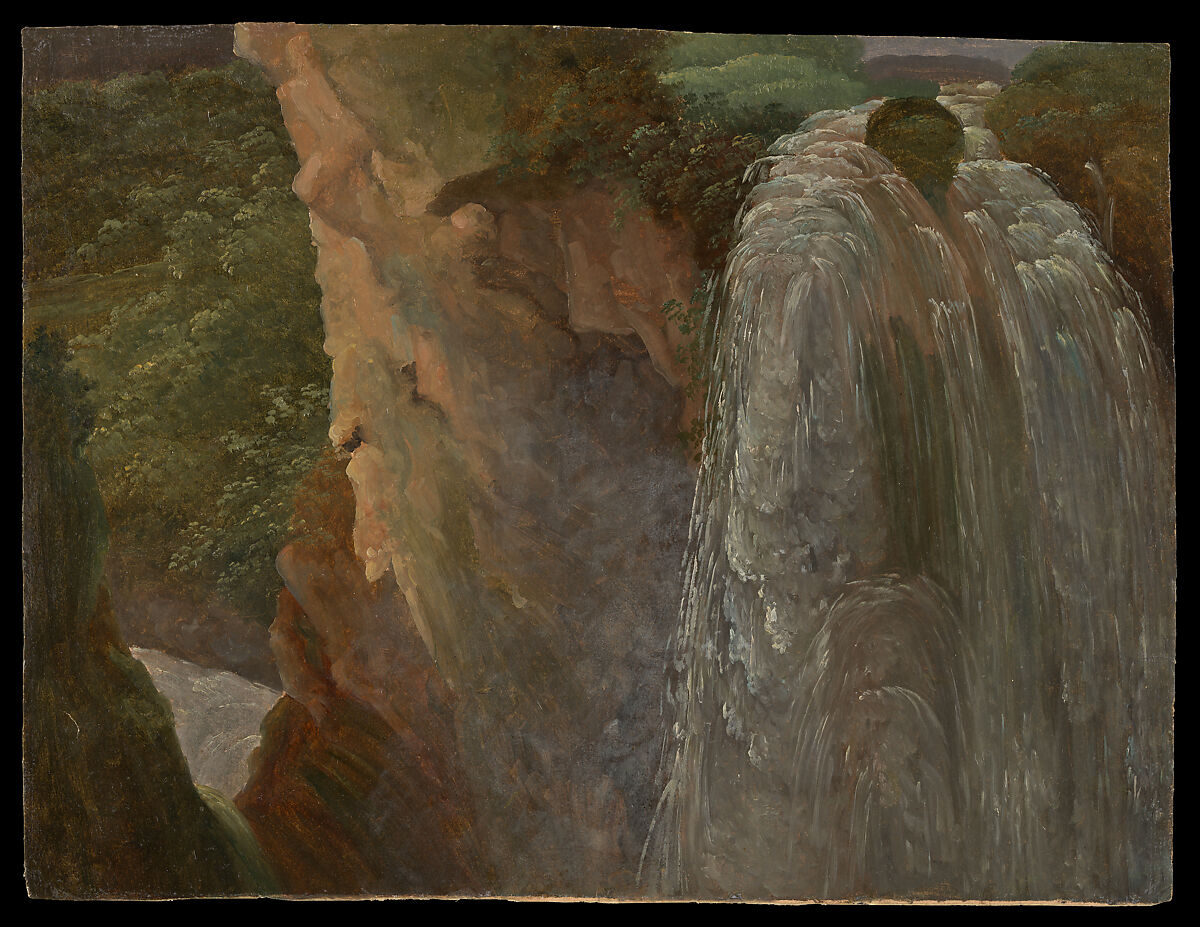 Waterfalls and Rocks at Terni, Pierre Henri de Valenciennes or Circle (French, Toulouse 1750–1819 Paris), Oil on paper 
