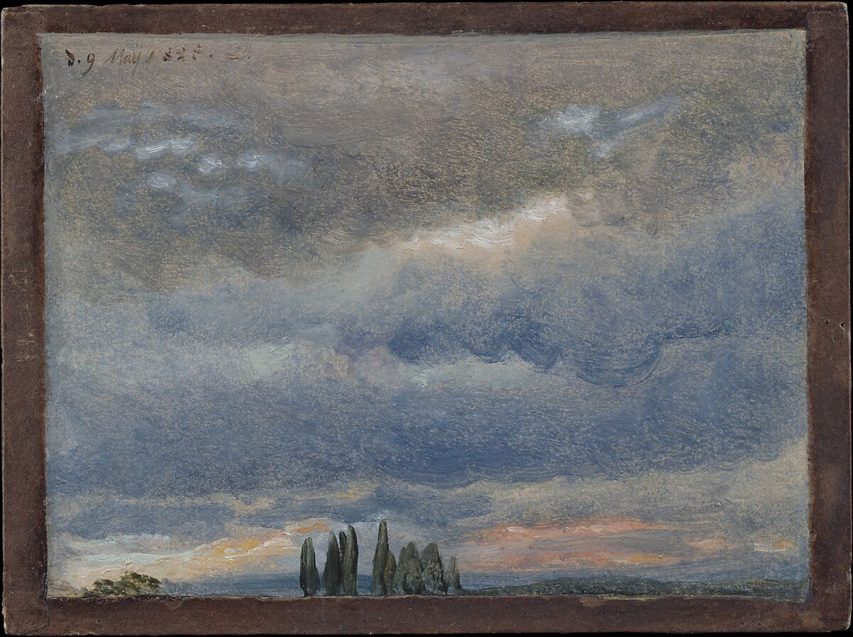 Cloud Study, Johan Christian Dahl (Norwegian, Bergen 1788–1857 Dresden), Oil on paper, laid down on cardboard 