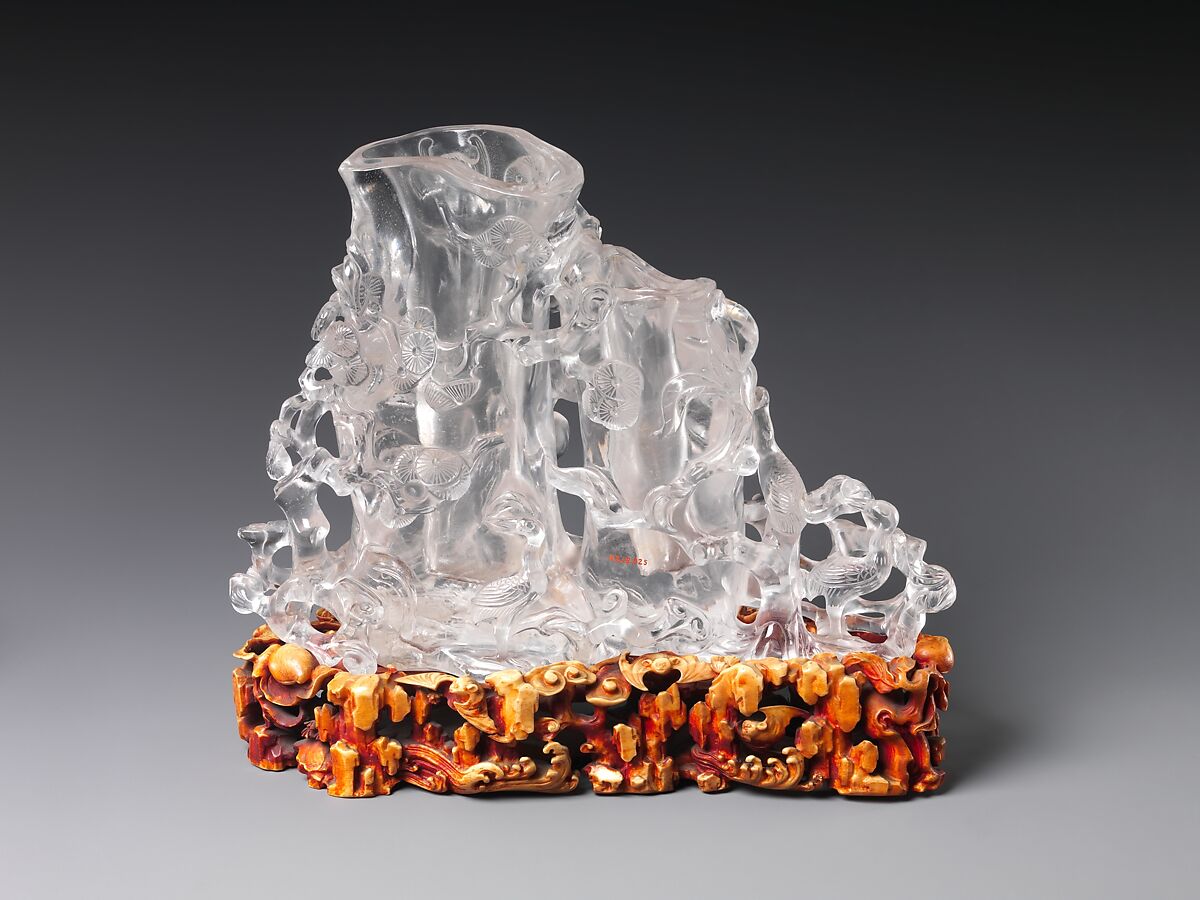 Flower holder in the form of pine and bamboo
, Rock crystal, China