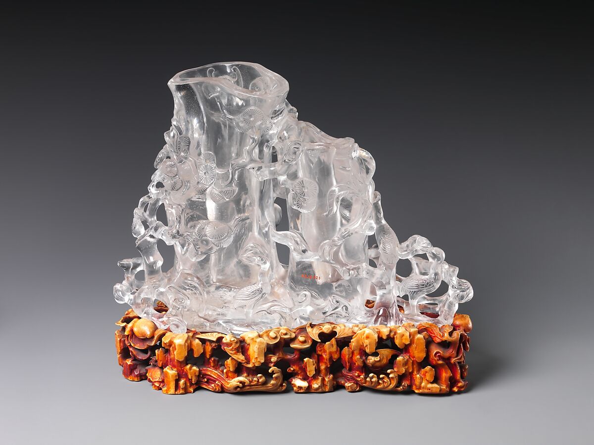 Flower holder in the form of pine and bamboo
, Rock crystal, China