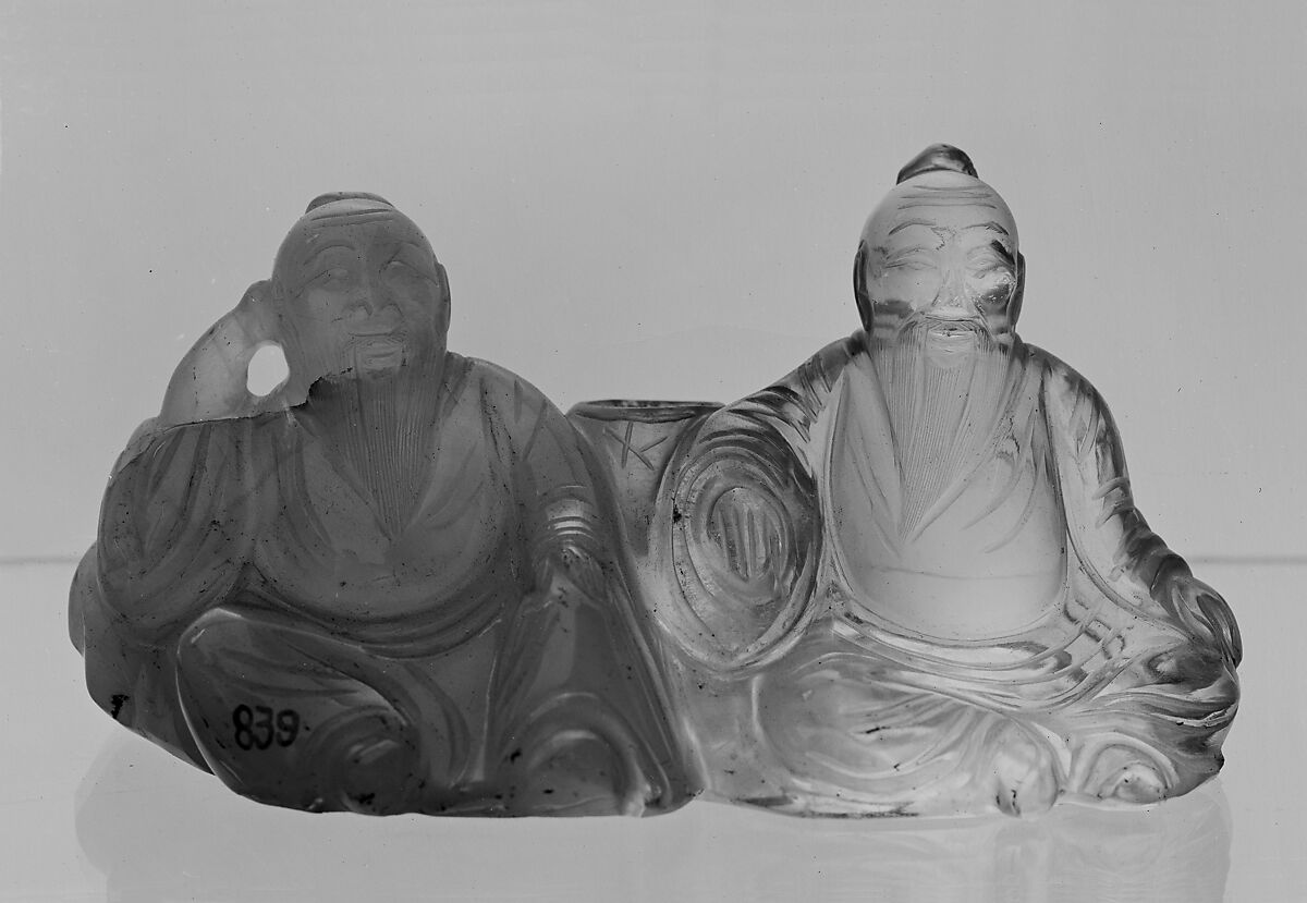 Group of Two Seated Figures, Rock crystal, China 