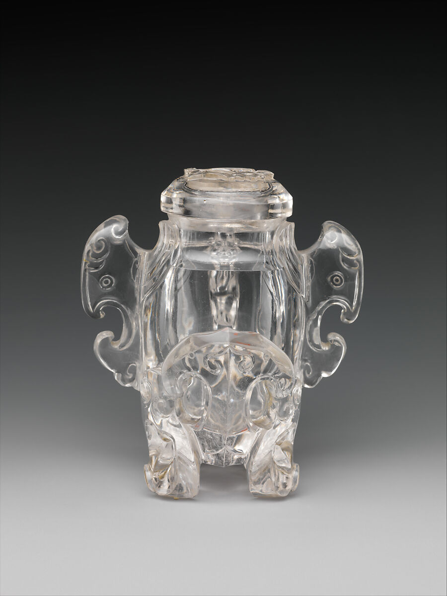 Vessel in the shape of a bird with archaic designs, Rock crystal, China