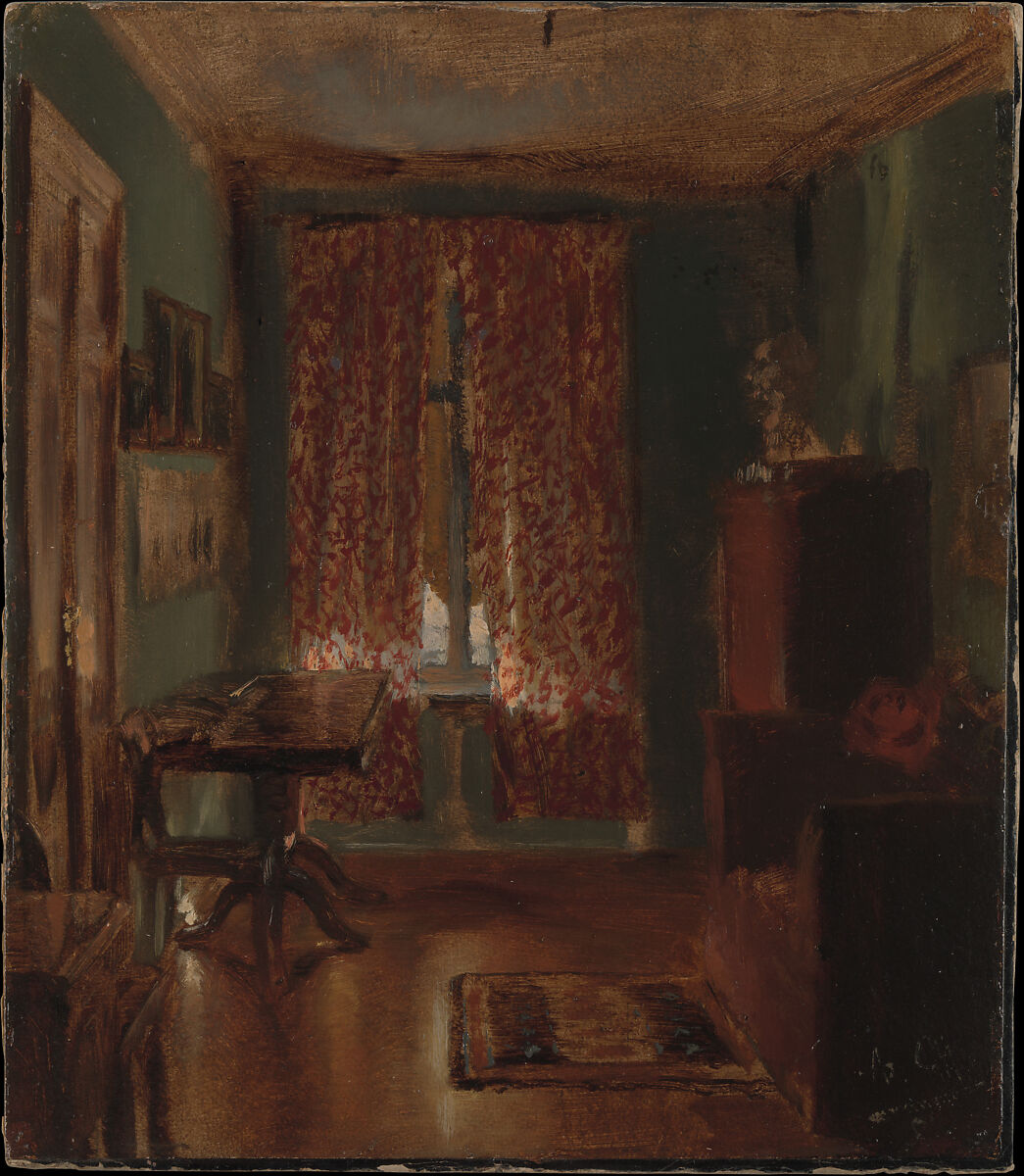 The Artist's Sitting Room in Ritterstrasse, Adolph Menzel  German, Oil on cardboard