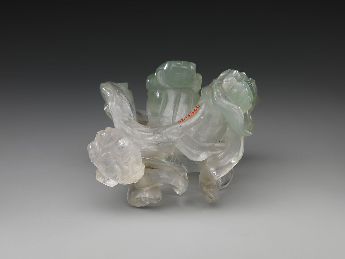 Dish with frog and lotus leaves, Rock crystal, China