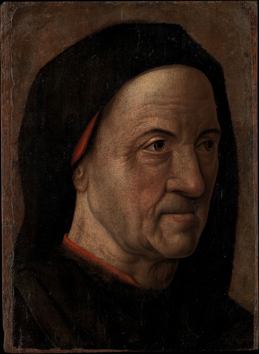 Portrait of an Old Man, Hugo van der Goes (Netherlandish, Ghent, active by 1467–died 1482 Roode-Klooster), Oil on paper, laid down on wood 