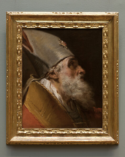 Head of a Bishop, Gaetano Gandolfi (Italian, San Matteo della Decima 1734–1802 Bologna), Oil on canvas