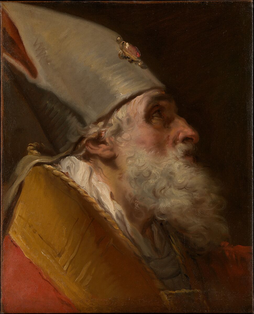 Head of a Bishop, Gaetano Gandolfi (Italian, San Matteo della Decima 1734–1802 Bologna), Oil on canvas 