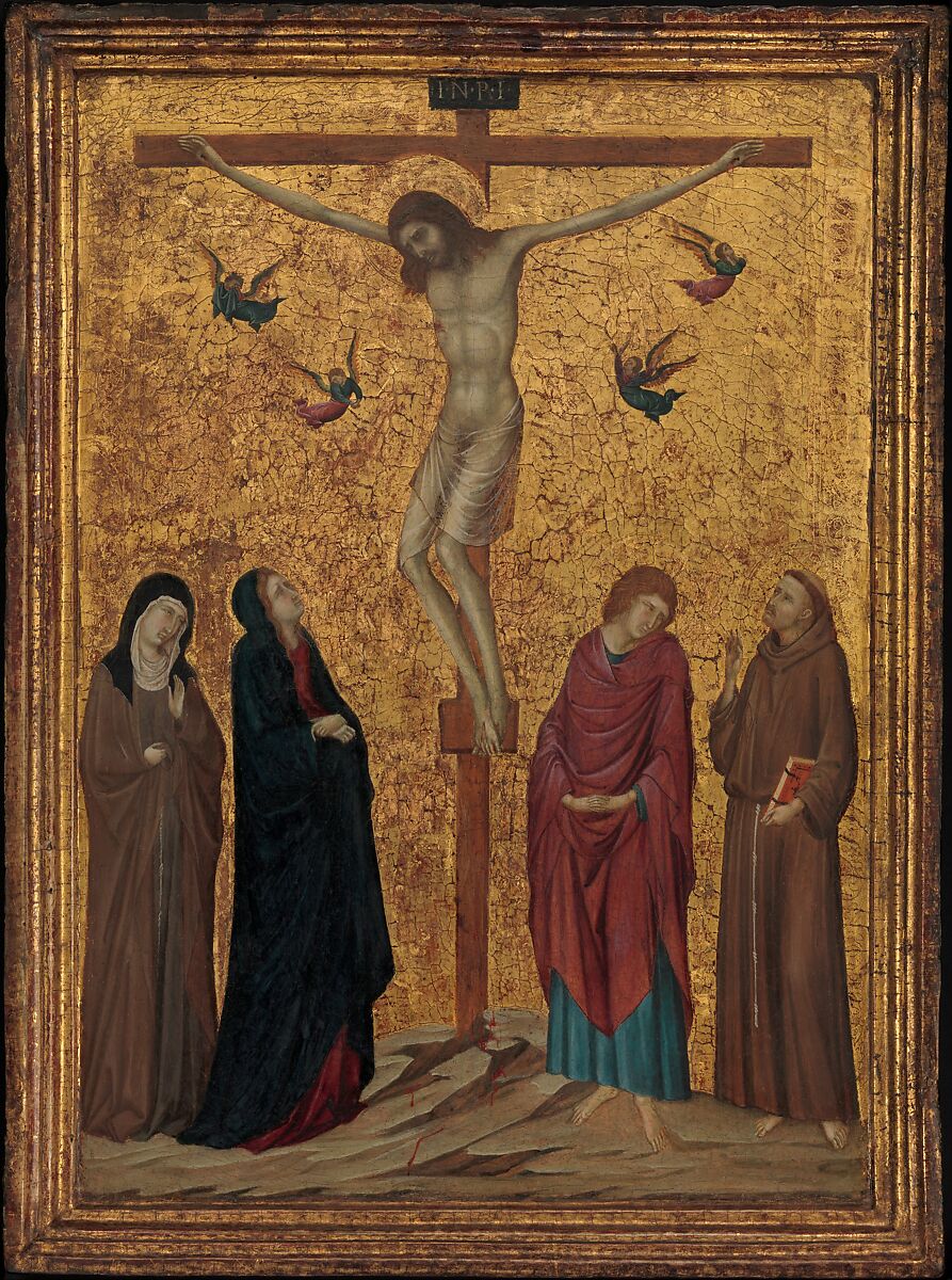 The Crucifixion, Attributed to Ugolino da Siena (Italian, Siena, active by 1317–died ?1339/49), Tempera on wood, gold ground 