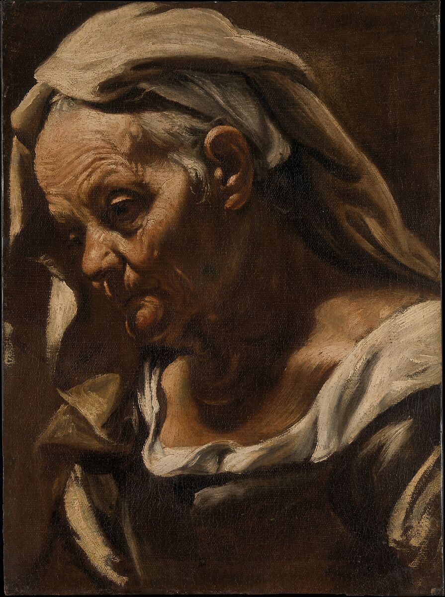 Head of an Old Woman, Orazio Borgianni (Italian, Rome 1578–1616 Rome), Oil on canvas 