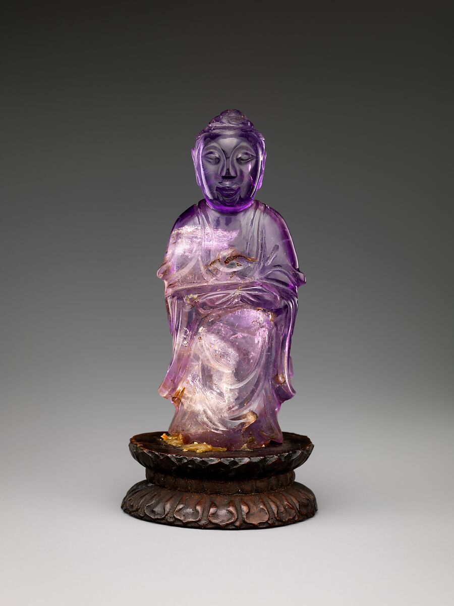 Standing Buddha, Amethystine quartz, China 
