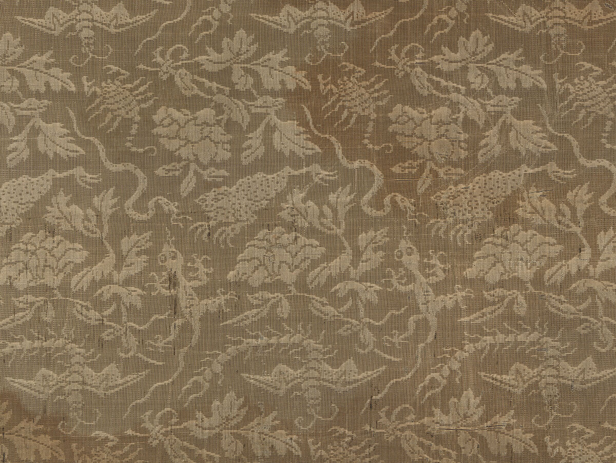 Panel with the five poisonous creatures, Silk in patterned simple gauze, China 