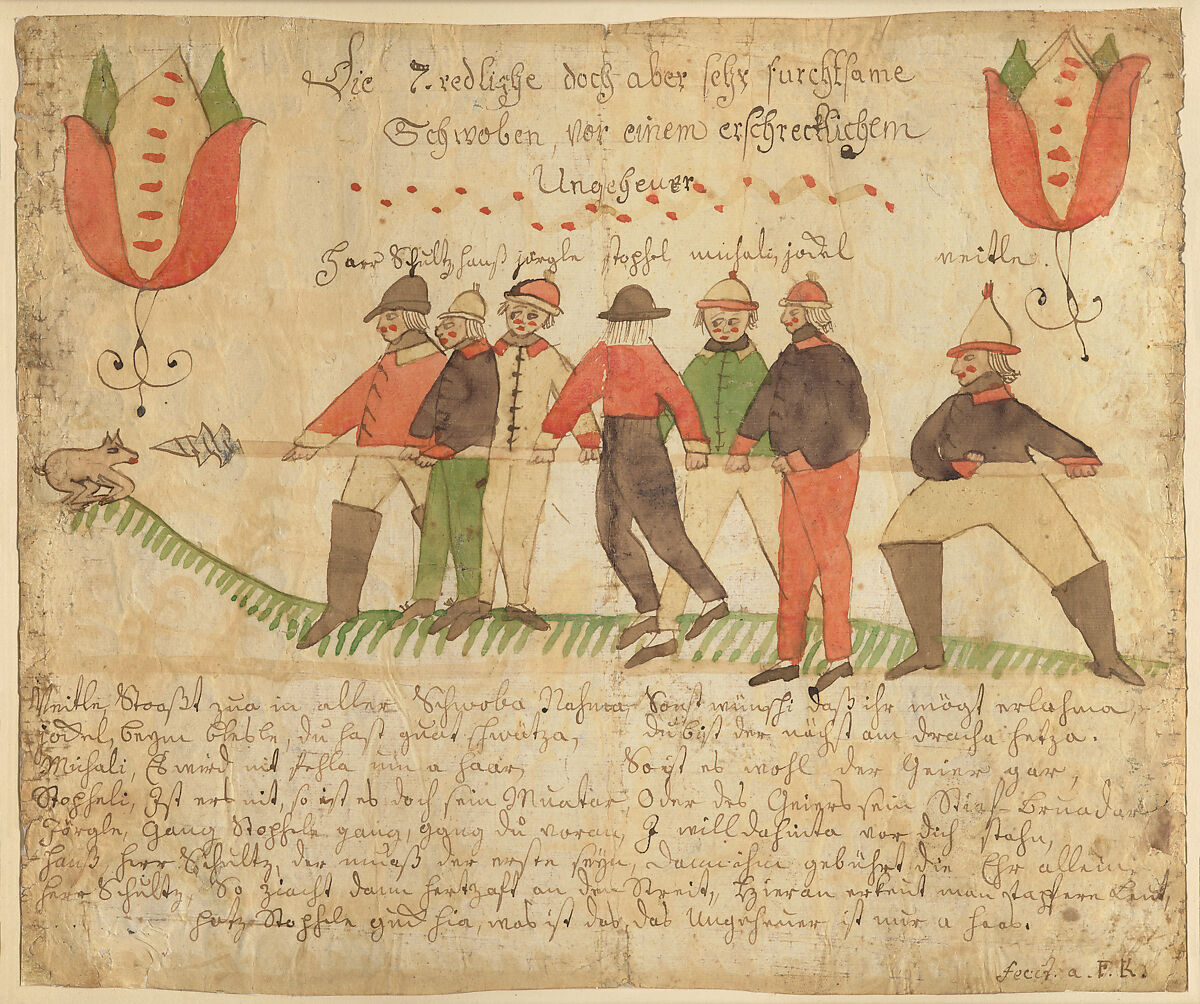 Drawing of a Hunt, Friederich Krebs (ca. 1749-1815), Watercolor on paper, American