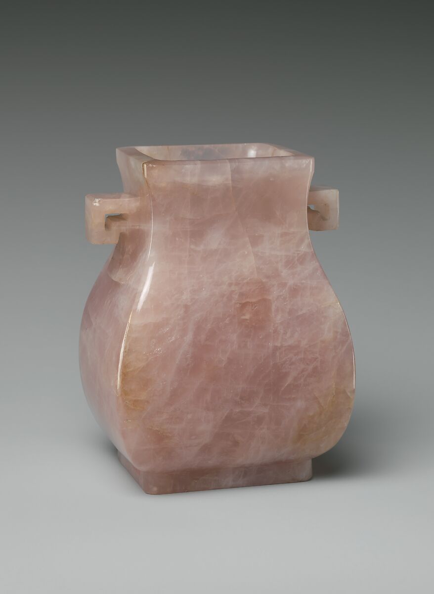 Vase, Rose quartz, China