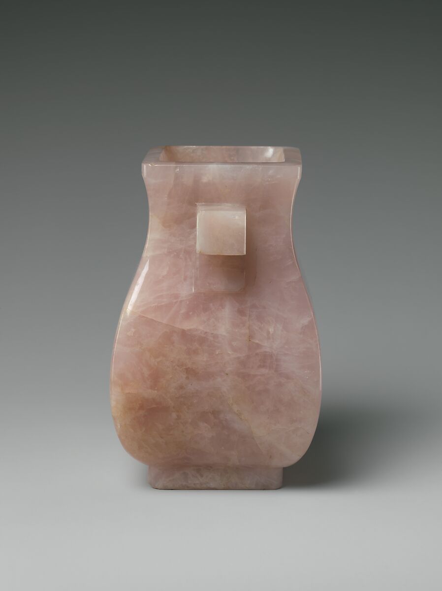 Vase, Rose quartz, China