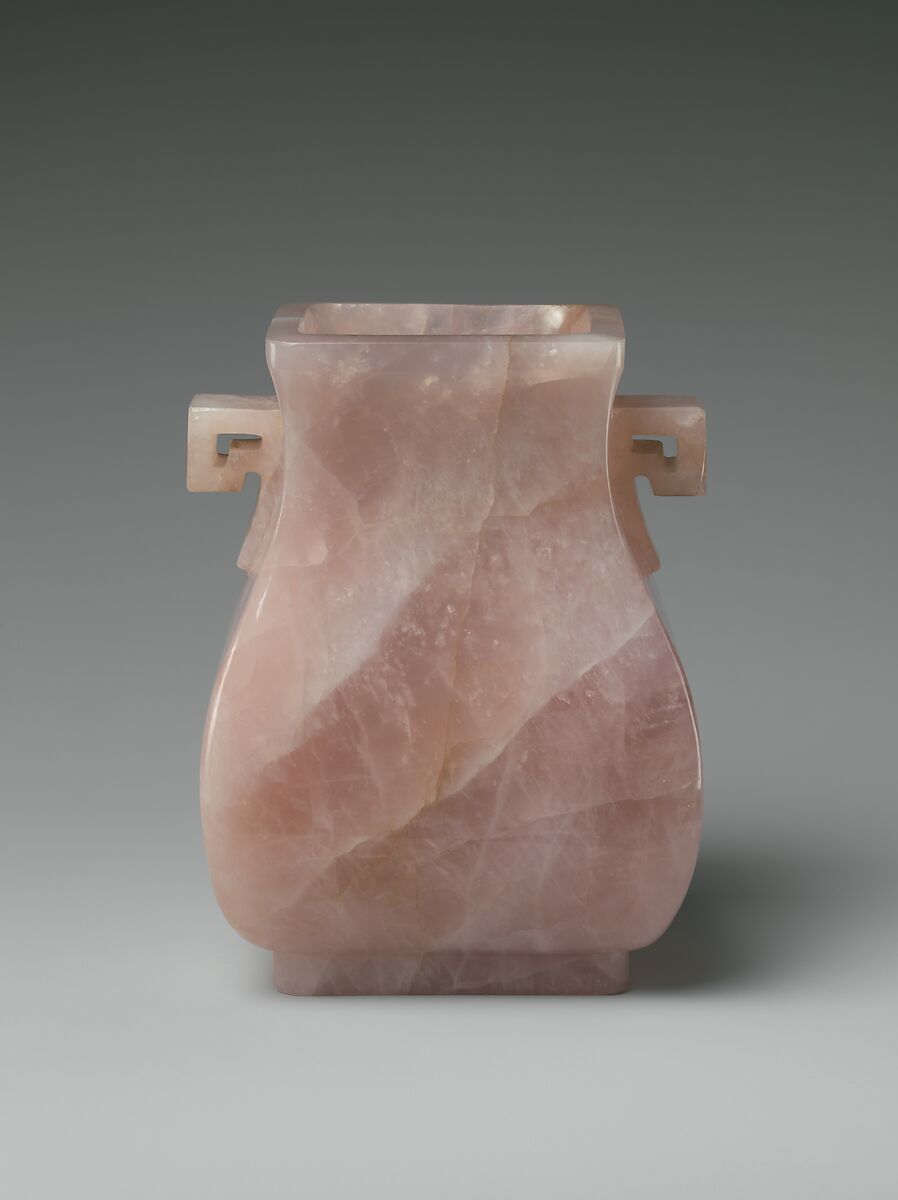 Vase, Rose quartz, China