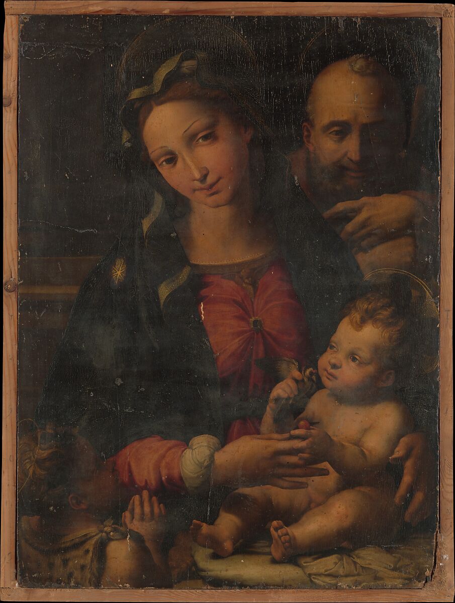 The Holy Family with the Infant Saint John the Baptist, Perino del Vaga (Pietro Buonaccorsi) (Italian, Florence 1501–1547 Rome), Oil on wood
