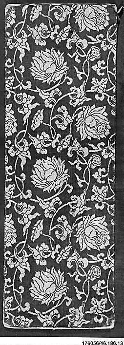 Sutra Cover with Lotus Scroll, Silk satin with supplementary weft patterning, China 