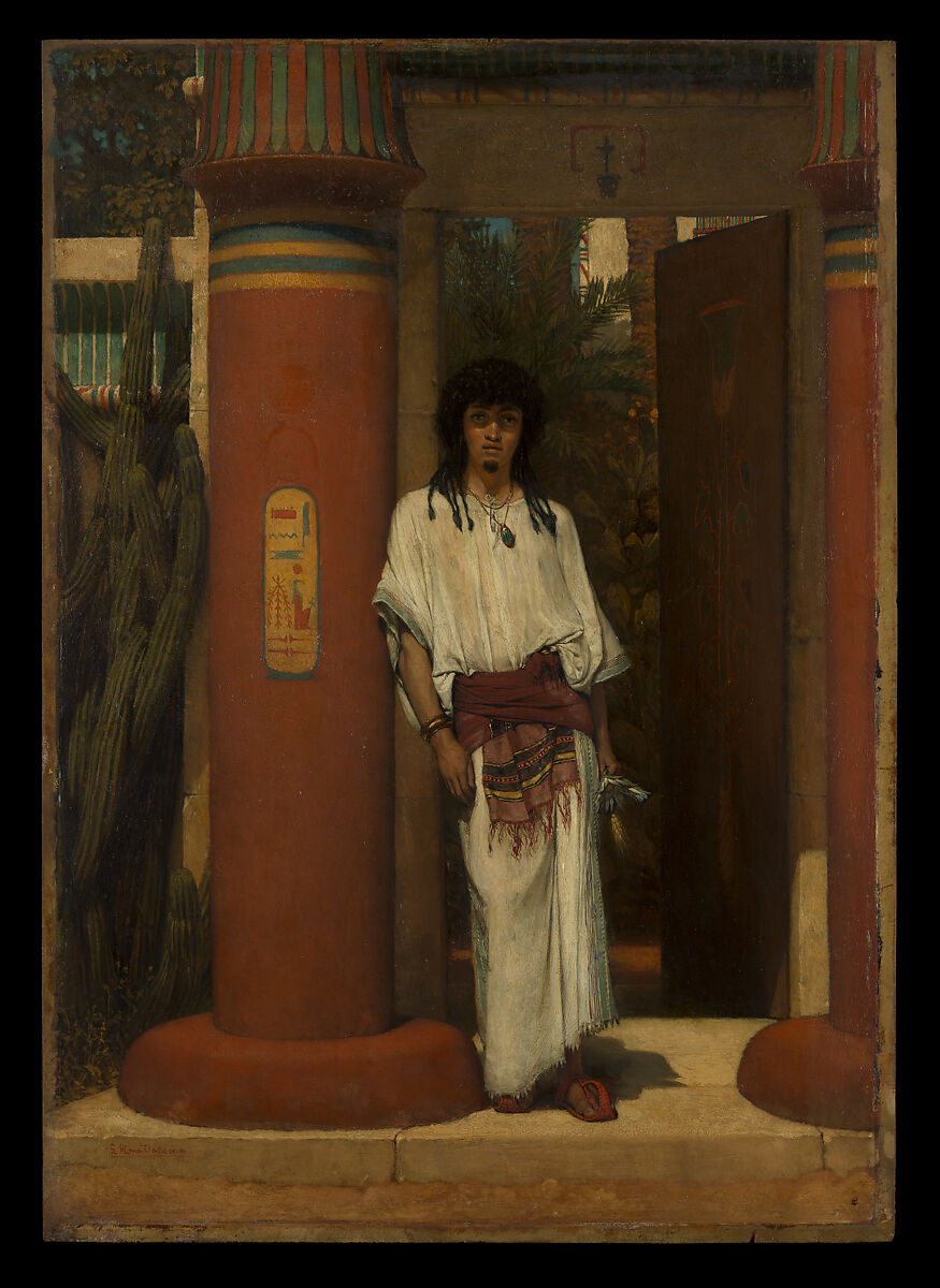 An Egyptian in a Doorway, Sir Lawrence Alma-Tadema (British (born The Netherlands), Dronrijp 1836–1912 Wiesbaden), Oil on wood 