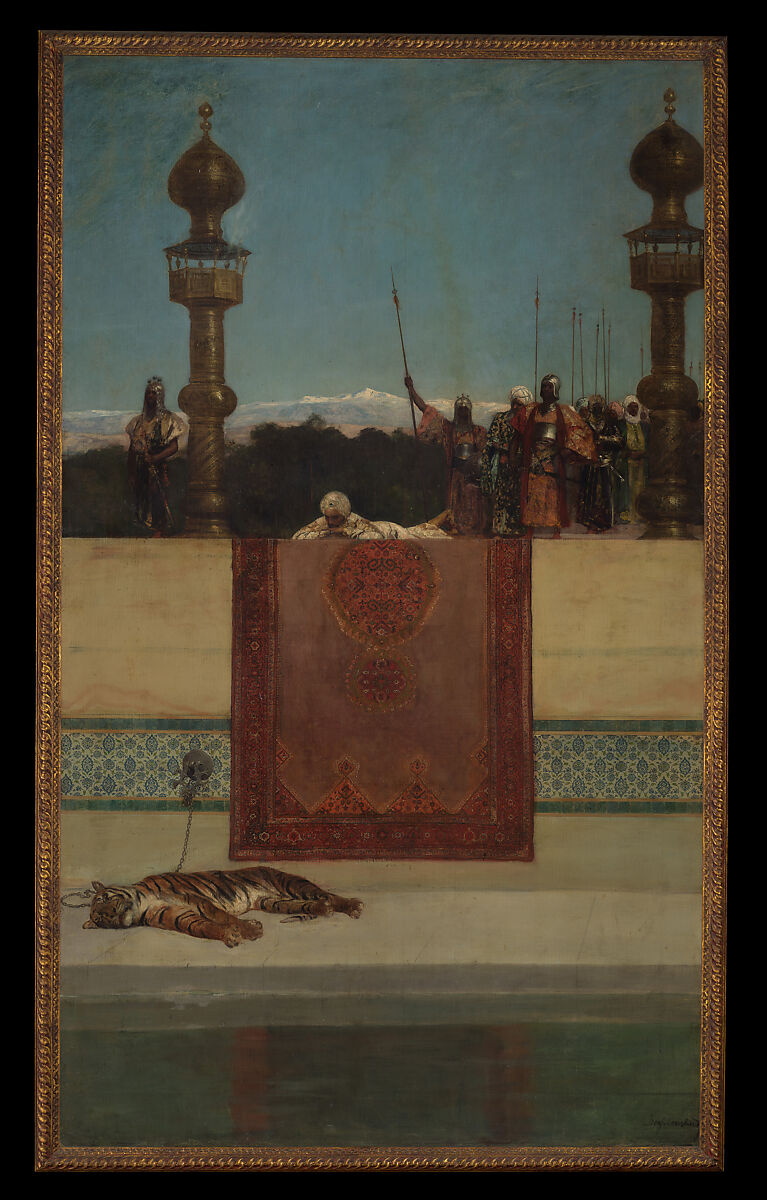 The Sultan's Tiger, Benjamin-Constant (Jean-Joseph-Benjamin Constant) (French, Paris 1845–1902 Paris), Oil on canvas 