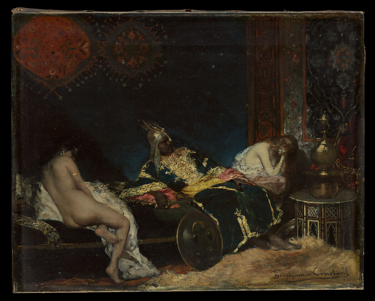 Scene in a Harem (Un Envoi de Serbie), Benjamin-Constant (Jean-Joseph-Benjamin Constant) (French, Paris 1845–1902 Paris), Oil on canvas 